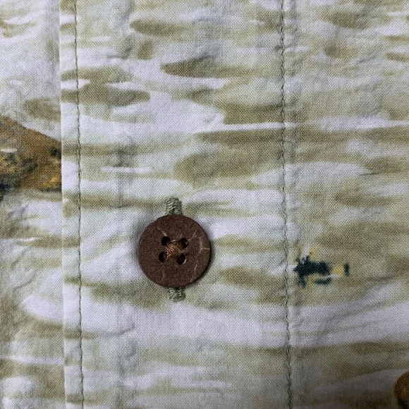 Columbia Shirt Mens M Multicolor Fish Pattern Button Down Short Sleeve Outdoor - Picture 3 of 6